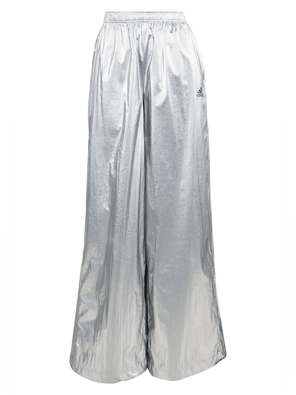 adidas Metallic Silver Wide-Leg Joggers L